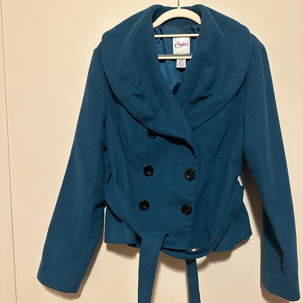 Candie's Teal Double-Breasted Pea Coat for Kids
